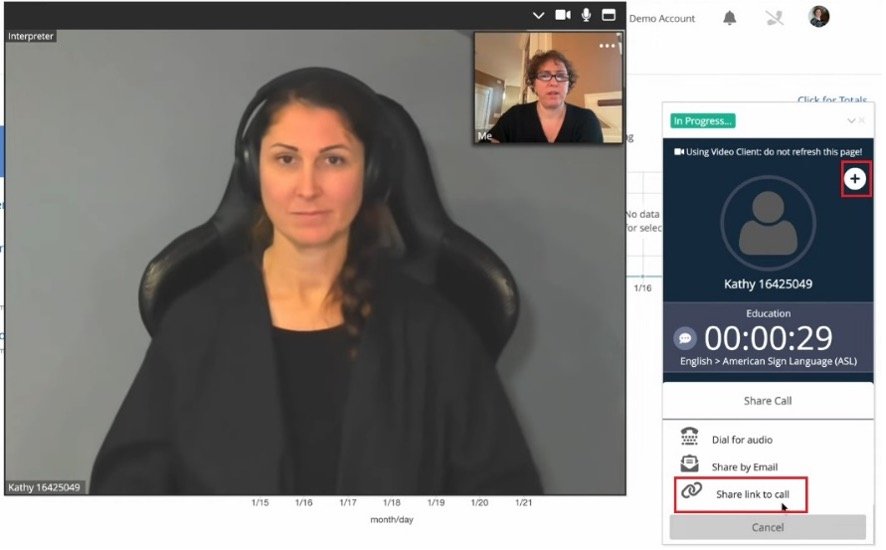 Accessing On-Demand Video Interpretation